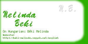 melinda beki business card