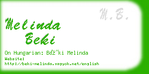 melinda beki business card